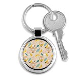 Cute-monkey-banana-seamless-pattern-background Key Chain (Round) Front