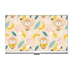 Cute-monkey-banana-seamless-pattern-background Business Card Holder