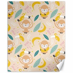 Cute-monkey-banana-seamless-pattern-background Canvas 16  X 20 