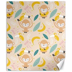 Cute-monkey-banana-seamless-pattern-background Canvas 20  X 24 