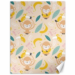 Cute-monkey-banana-seamless-pattern-background Canvas 36  X 48 