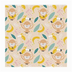 Cute-monkey-banana-seamless-pattern-background Medium Glasses Cloth (2 Sides)