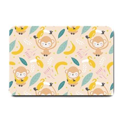 Cute-monkey-banana-seamless-pattern-background Small Doormat 