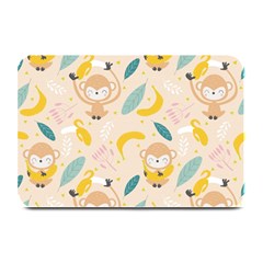 Cute-monkey-banana-seamless-pattern-background Plate Mats by Jancukart