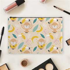 Cute-monkey-banana-seamless-pattern-background Cosmetic Bag (large)