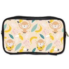 Cute-monkey-banana-seamless-pattern-background Toiletries Bag (one Side) by Jancukart