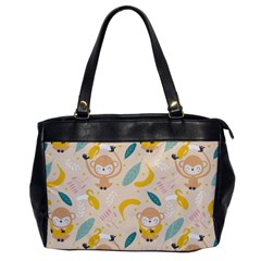 Cute-monkey-banana-seamless-pattern-background Oversize Office Handbag