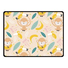 Cute-monkey-banana-seamless-pattern-background Fleece Blanket (small) by Jancukart