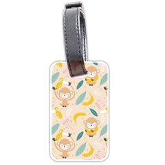 Cute-monkey-banana-seamless-pattern-background Luggage Tag (two Sides)