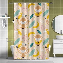 Cute-monkey-banana-seamless-pattern-background Shower Curtain 48  X 72  (small) 