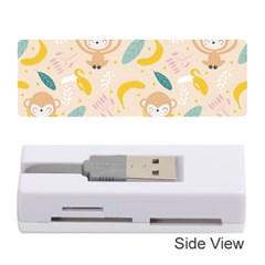 Cute-monkey-banana-seamless-pattern-background Memory Card Reader (stick)