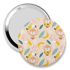 Cute-monkey-banana-seamless-pattern-background 3  Handbag Mirrors