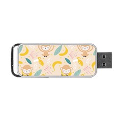 Cute-monkey-banana-seamless-pattern-background Portable Usb Flash (two Sides)