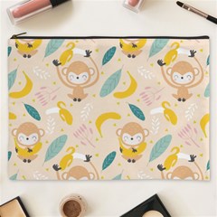 Cute-monkey-banana-seamless-pattern-background Cosmetic Bag (xxxl)