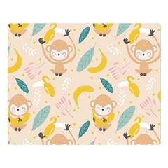 Cute-monkey-banana-seamless-pattern-background Double Sided Flano Blanket (large) 