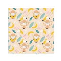 Cute-monkey-banana-seamless-pattern-background Square Satin Scarf (30  X 30 )