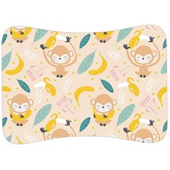 Cute-monkey-banana-seamless-pattern-background Velour Seat Head Rest Cushion by Jancukart