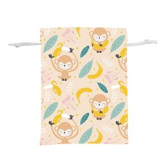 Cute-monkey-banana-seamless-pattern-background Lightweight Drawstring Pouch (s) by Jancukart