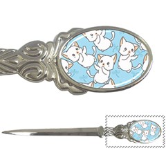 Seamless-little-cat-dragonfly-pattern Letter Opener by Jancukart