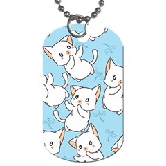 Seamless-little-cat-dragonfly-pattern Dog Tag (one Side)