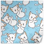 Seamless-little-cat-dragonfly-pattern Canvas 12  x 12  11.4 x11.56  Canvas - 1