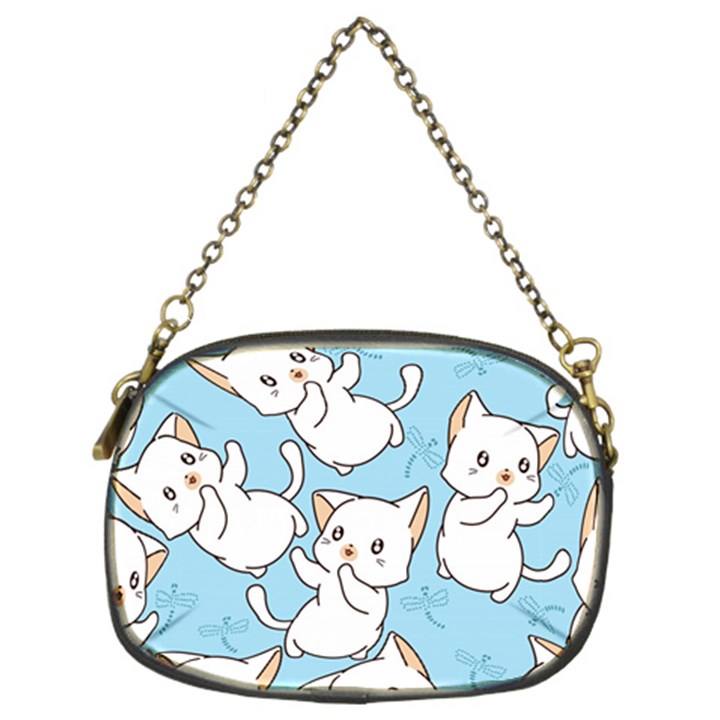 Seamless-little-cat-dragonfly-pattern Chain Purse (Two Sides)