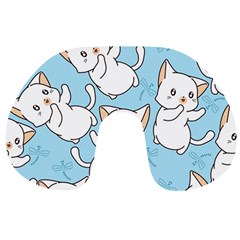 Seamless-little-cat-dragonfly-pattern Travel Neck Pillow