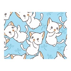 Seamless-little-cat-dragonfly-pattern Double Sided Flano Blanket (mini)  by Jancukart