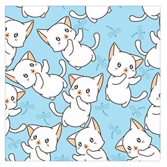 Seamless-little-cat-dragonfly-pattern Square Satin Scarf (36  X 36 )