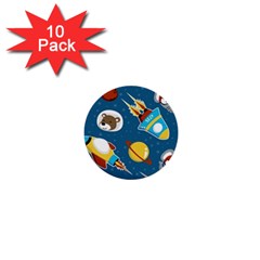 Seamless-pattern-vector-with-spacecraft-funny-animals-astronaut 1  Mini Buttons (10 Pack) 