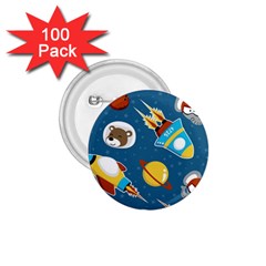 Seamless-pattern-vector-with-spacecraft-funny-animals-astronaut 1 75  Buttons (100 Pack) 