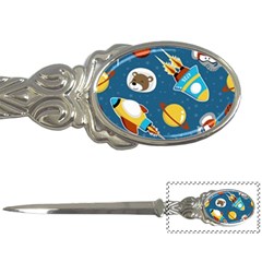 Seamless-pattern-vector-with-spacecraft-funny-animals-astronaut Letter Opener