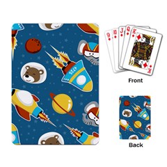 Seamless-pattern-vector-with-spacecraft-funny-animals-astronaut Playing Cards Single Design (rectangle)