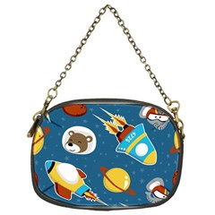 Seamless-pattern-vector-with-spacecraft-funny-animals-astronaut Chain Purse (one Side) by Jancukart