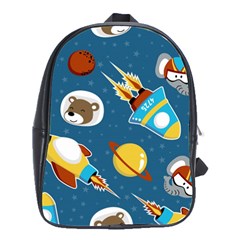 Seamless-pattern-vector-with-spacecraft-funny-animals-astronaut School Bag (large)