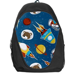 Seamless-pattern-vector-with-spacecraft-funny-animals-astronaut Backpack Bag by Jancukart