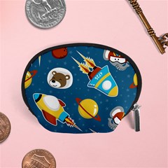 Seamless-pattern-vector-with-spacecraft-funny-animals-astronaut Accessory Pouch (small) by Jancukart