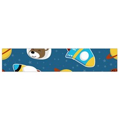 Seamless-pattern-vector-with-spacecraft-funny-animals-astronaut Small Flano Scarf by Jancukart