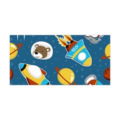 Seamless-pattern-vector-with-spacecraft-funny-animals-astronaut Yoga Headband by Jancukart