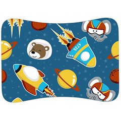 Seamless-pattern-vector-with-spacecraft-funny-animals-astronaut Velour Seat Head Rest Cushion