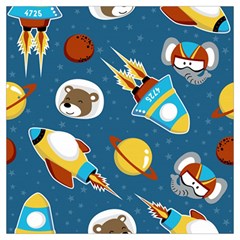 Seamless-pattern-vector-with-spacecraft-funny-animals-astronaut Lightweight Scarf  by Jancukart