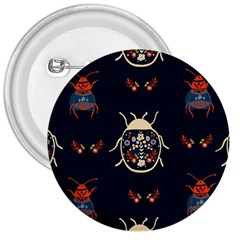 Floral-bugs-seamless-pattern 3  Buttons