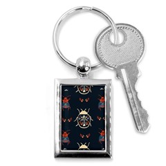 Floral-bugs-seamless-pattern Key Chain (rectangle)