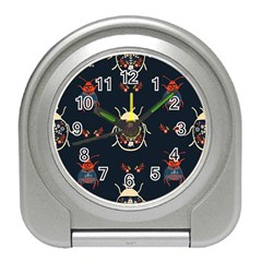 Floral-bugs-seamless-pattern Travel Alarm Clock