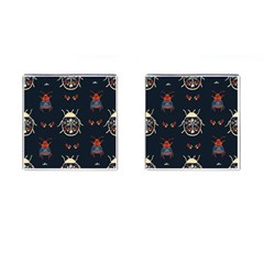 Floral-bugs-seamless-pattern Cufflinks (square)