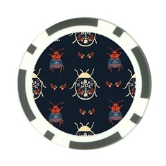 Floral-bugs-seamless-pattern Poker Chip Card Guard