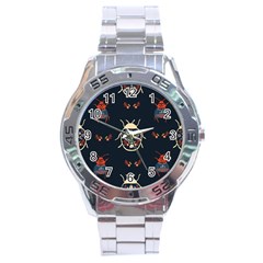 Floral-bugs-seamless-pattern Stainless Steel Analogue Watch