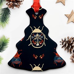 Floral-bugs-seamless-pattern Christmas Tree Ornament (two Sides)