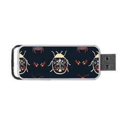 Floral-bugs-seamless-pattern Portable Usb Flash (two Sides)