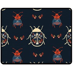 Floral-bugs-seamless-pattern Double Sided Fleece Blanket (medium) 